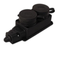 Колодка 2я с крышкой с/з (каучук IP44 16A) электрическая